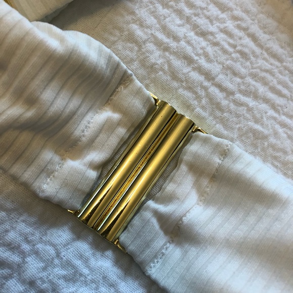 H&M White Padded Bikini Top with Gold Buckle - Picture 10 of 16